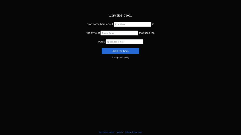 Rhyme.cool website screenshot
