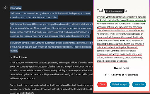 Rephrasy AI website screenshot