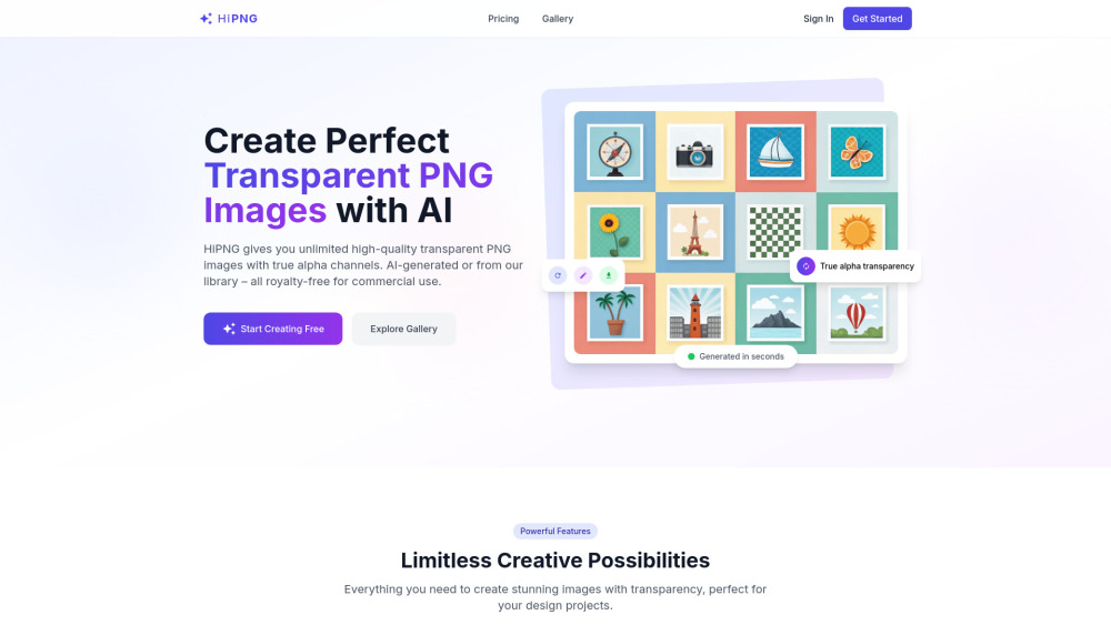 HiPNG website screenshot