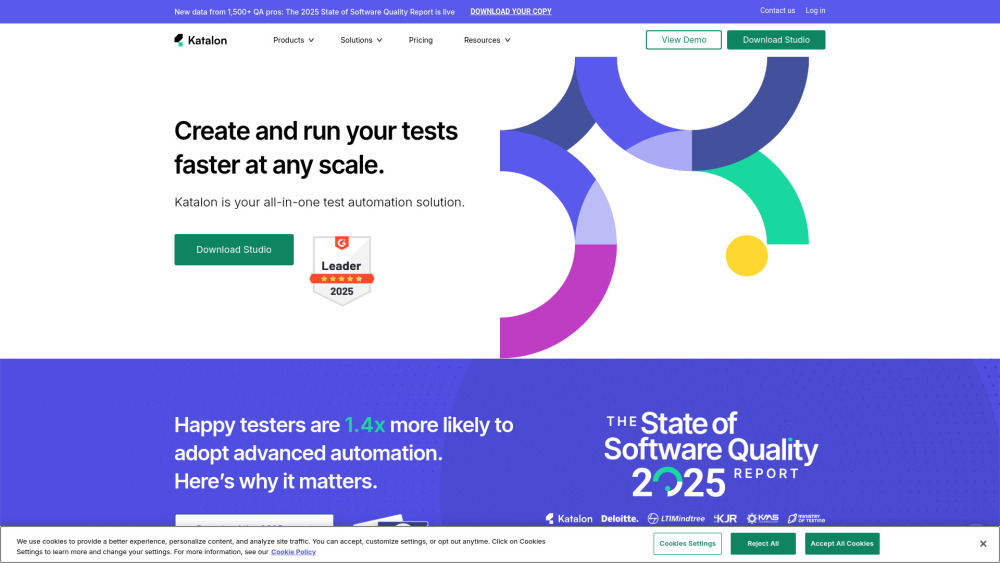 Katalon Studio website screenshot