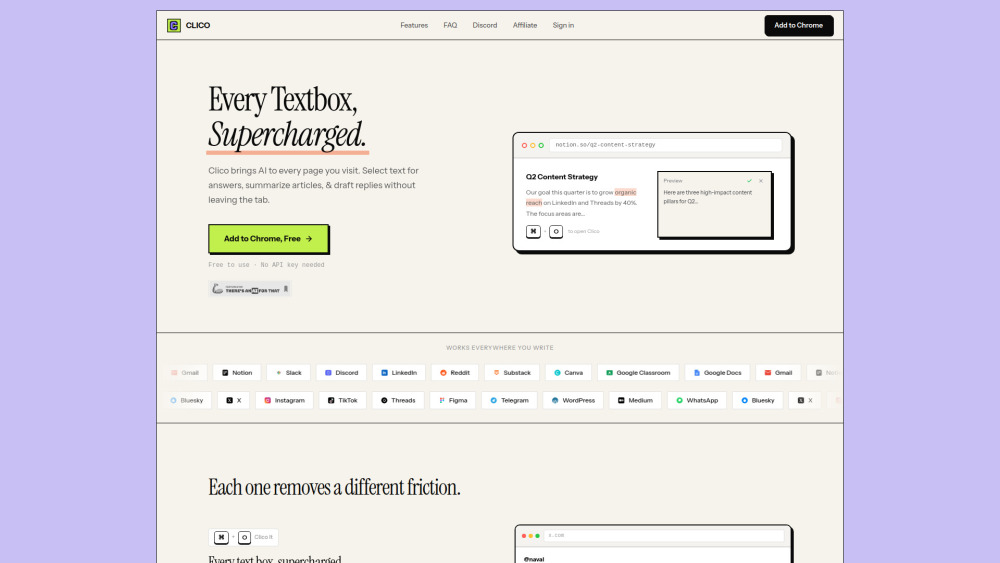 Clico website screenshot