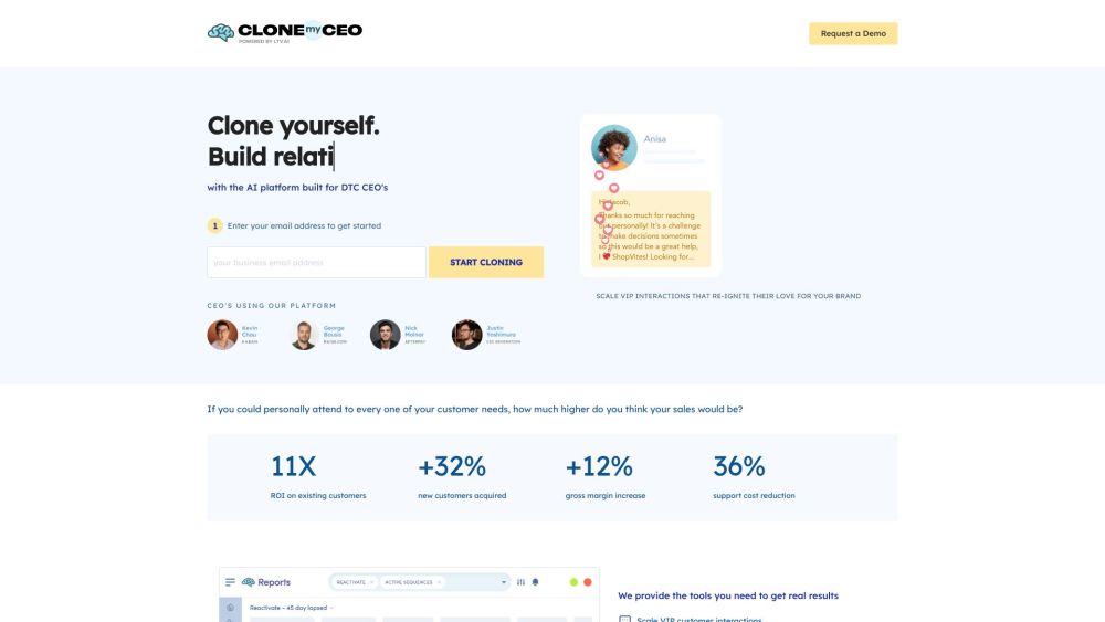 Clone My Ceo website screenshot