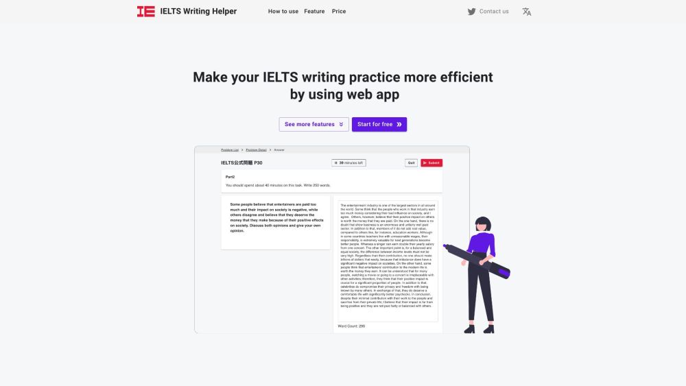 Ielts Writing Helper website screenshot
