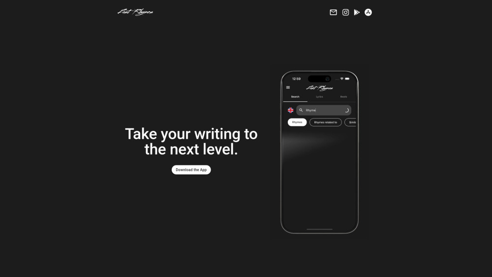 Fast Rhymes website screenshot