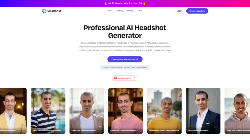 Smartshot website screenshot