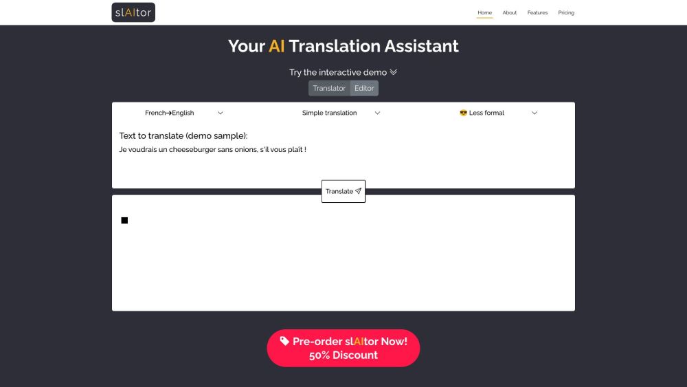 Slaitor website screenshot