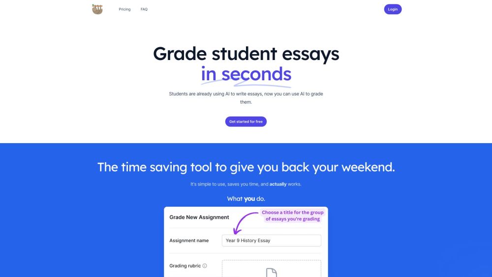 Grading Copilot website screenshot