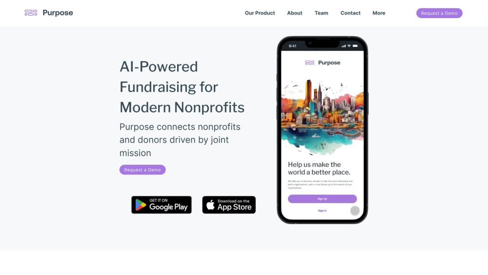 Purpose Impactful Giving website screenshot