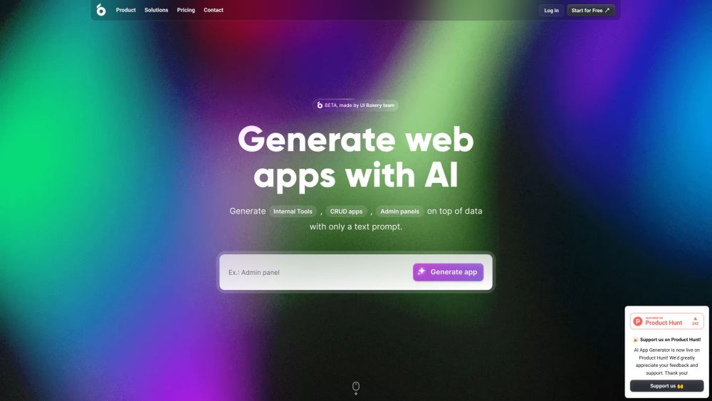 Ai App Generator By Ui Bakery website screenshot