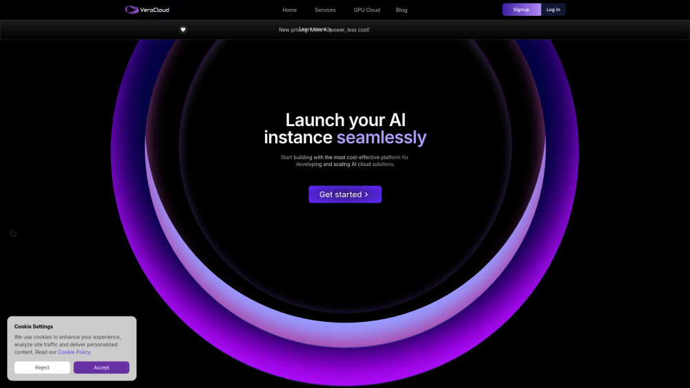 VeroCloud website screenshot