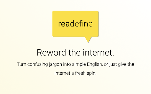 Readefine Reword The Internet website screenshot