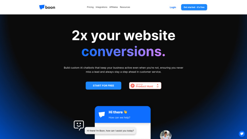 Boon website screenshot