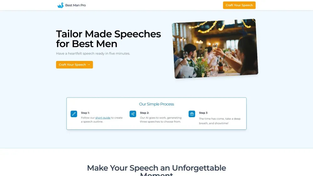 Best Man Pro website screenshot