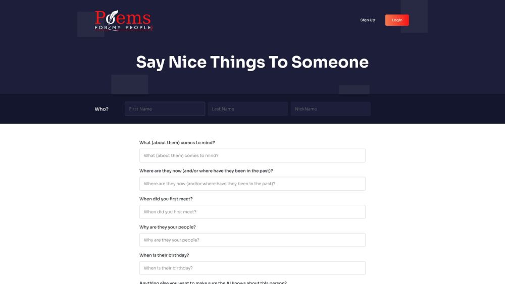 PoemsForMyPeople website screenshot