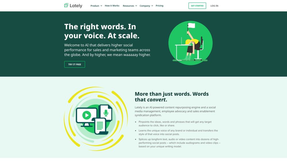 Lately Ai website screenshot