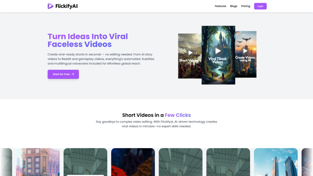 Flickifyai website screenshot