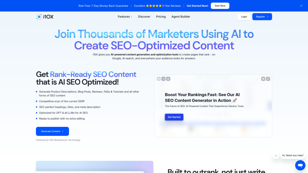 Ai Seo Content Generator website screenshot