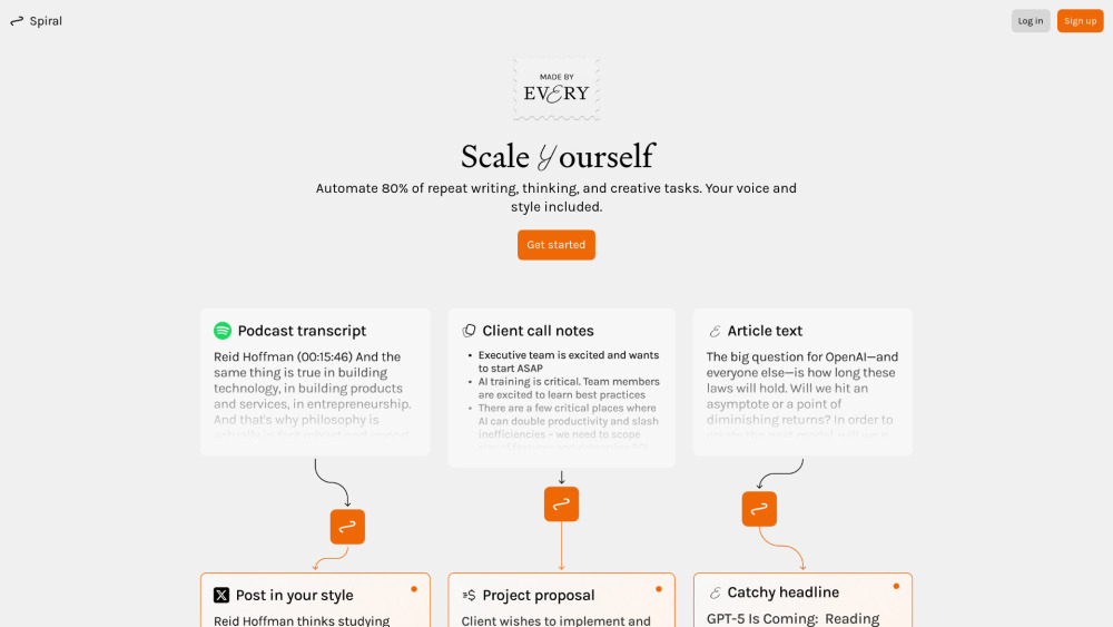 Spiral website screenshot