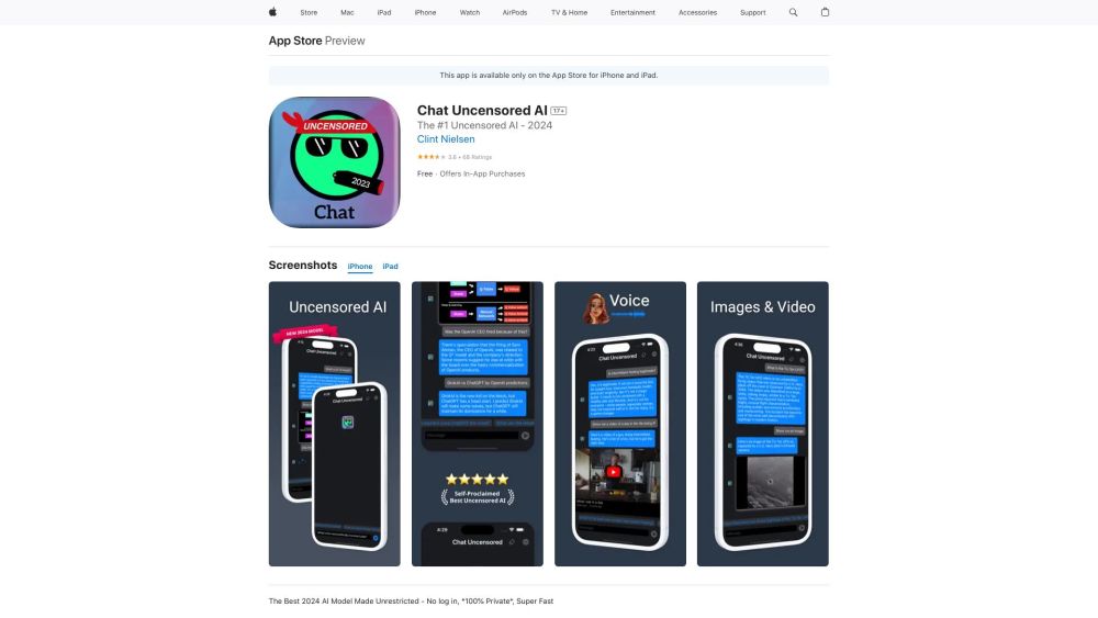 Chat Uncensored Ai website screenshot
