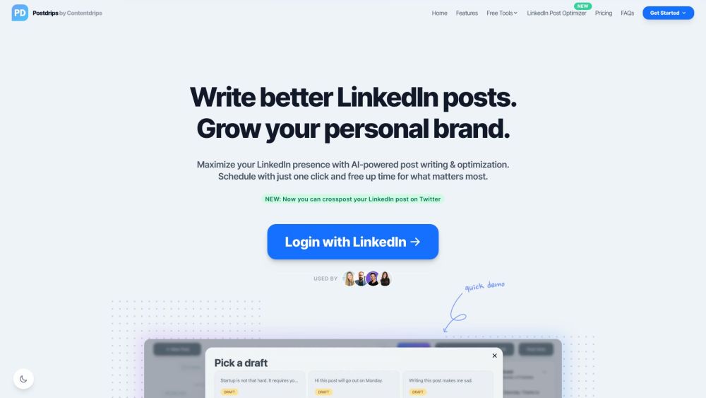 Postdrips website screenshot