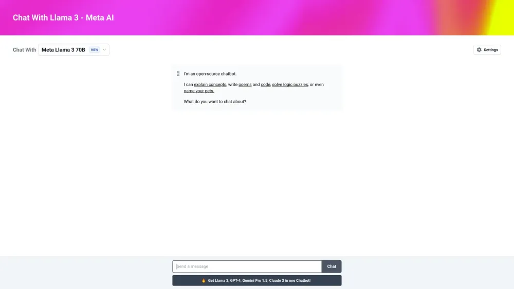 Llama 3 website screenshot