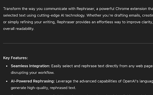 Rephraser website screenshot