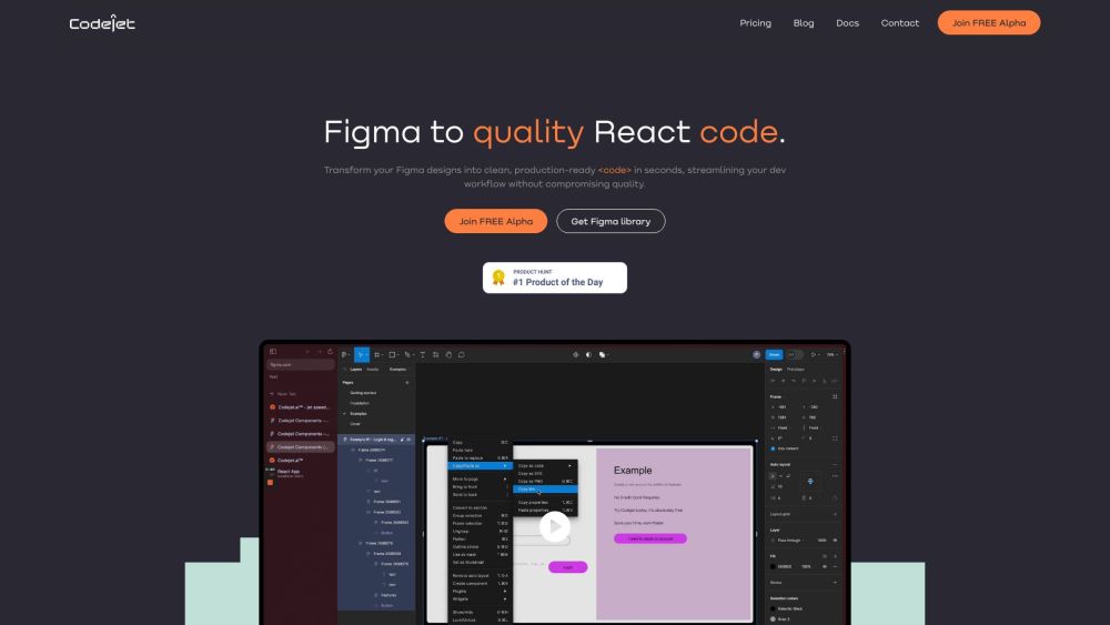Codejet website screenshot