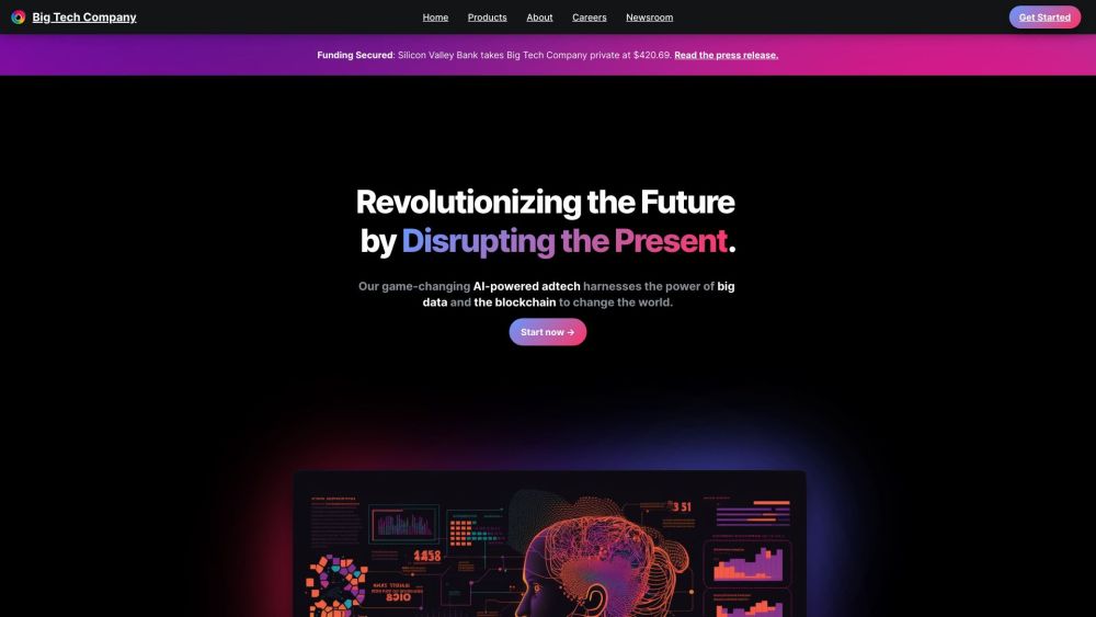Big Tech Company website screenshot