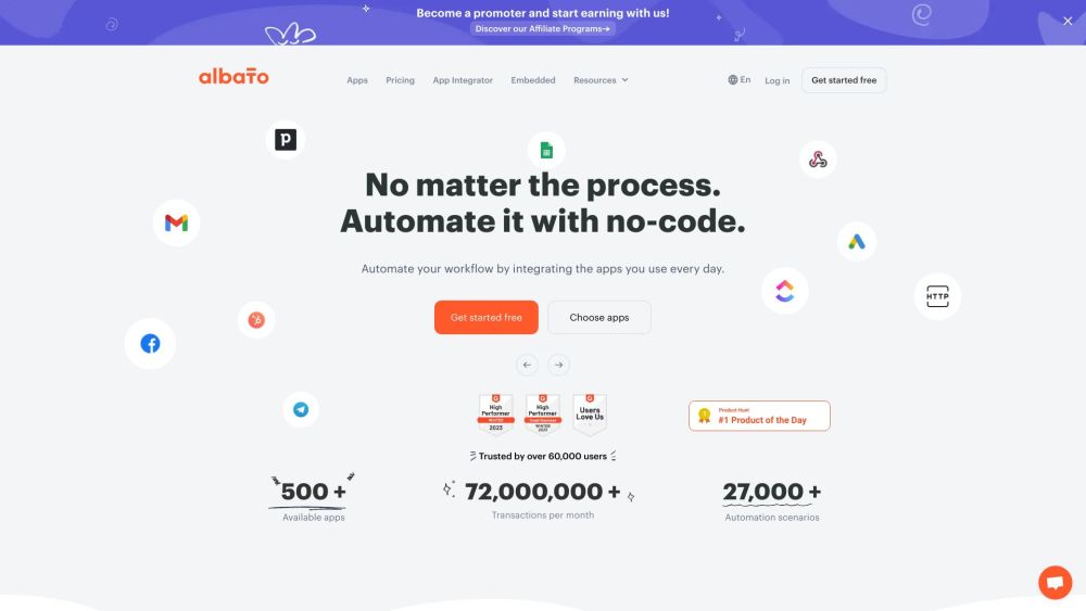 Albato website screenshot