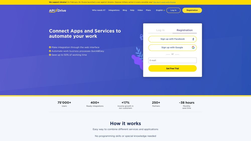 Apix Drive website screenshot