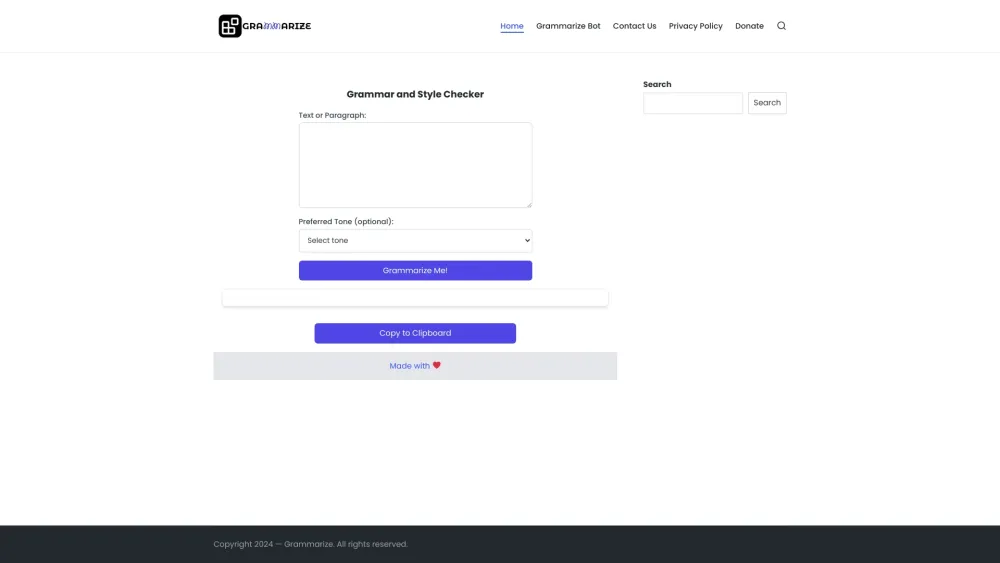 Grammarize website screenshot
