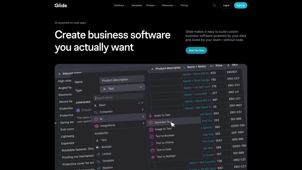 Glide website screenshot