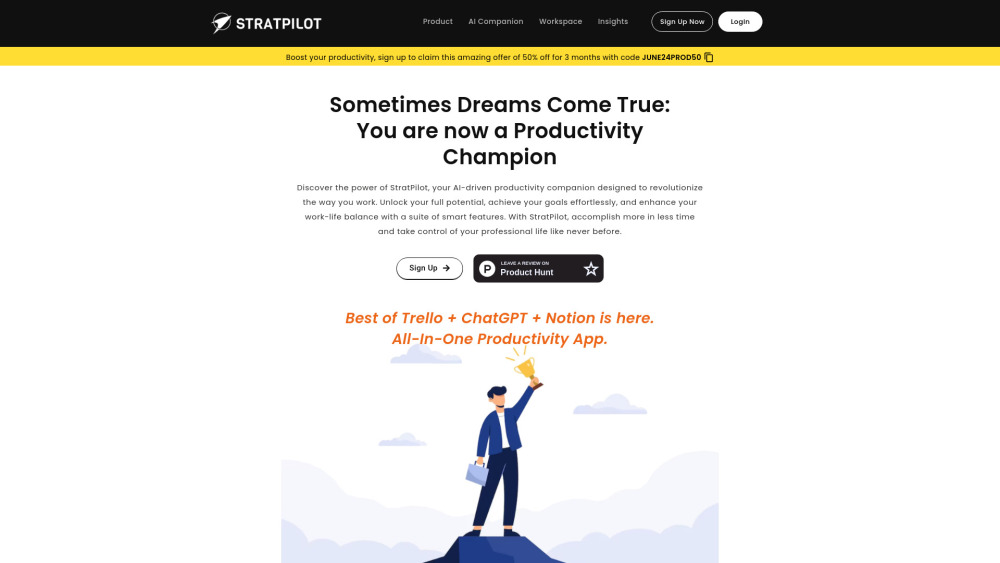 Stratpilot website screenshot