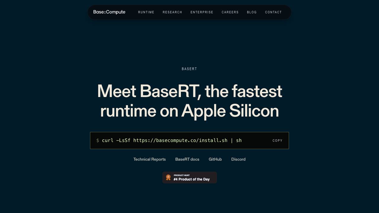 BaseRT website screenshot
