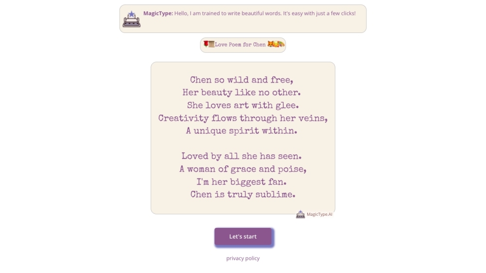 Magic Type AI website screenshot