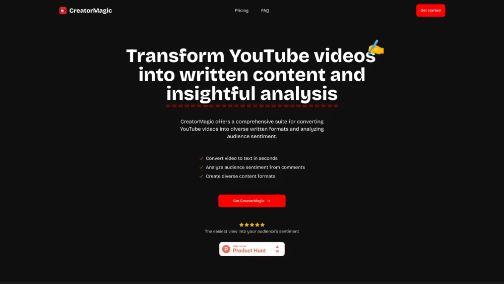 Creatormagicai website screenshot