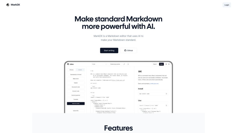 MarkDX website screenshot