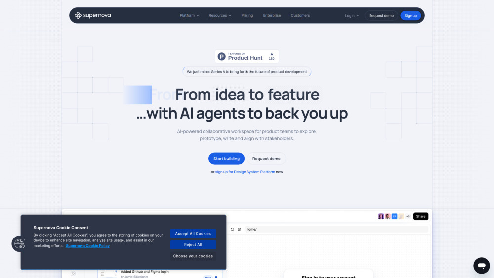 Supernova website screenshot