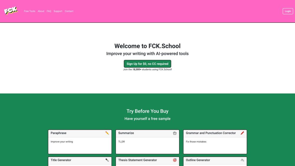 Fck School website screenshot