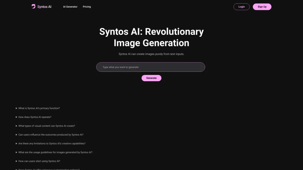S website screenshot