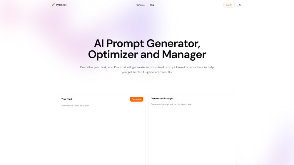 Promtist website screenshot