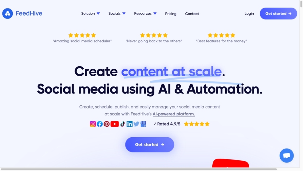 Feedhive website screenshot