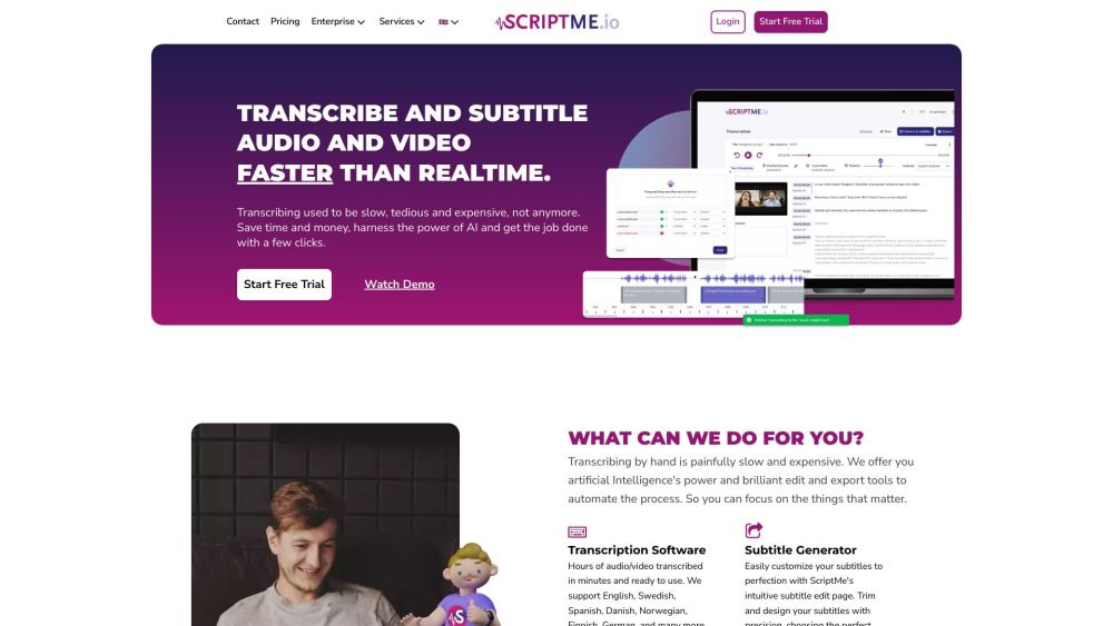 Scriptme website screenshot