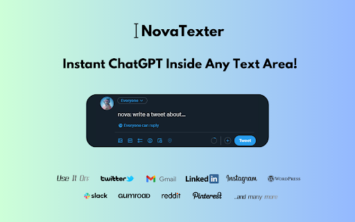 Novatexter Chat Gpt Chrome Extension website screenshot