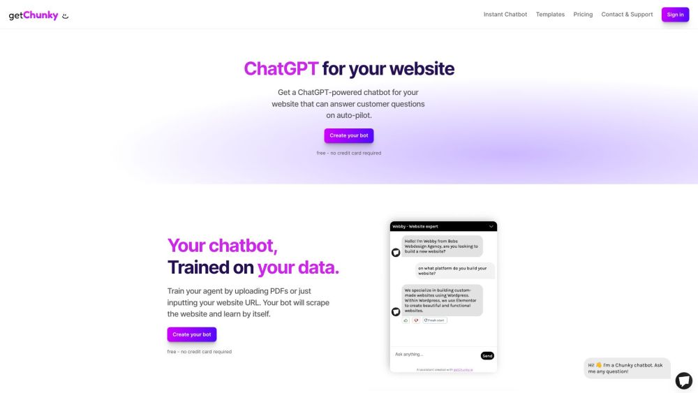 Chunky website screenshot