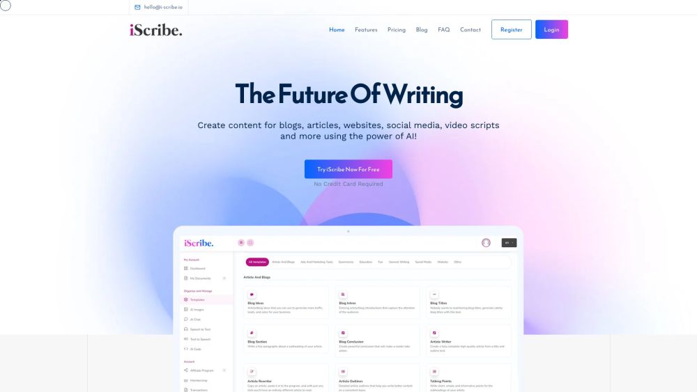 I website screenshot