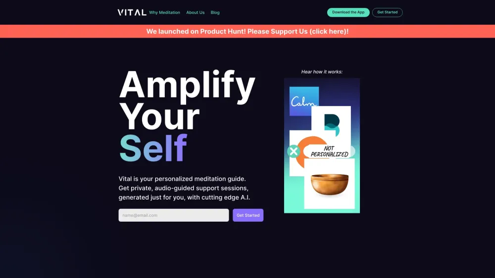 Vital website screenshot
