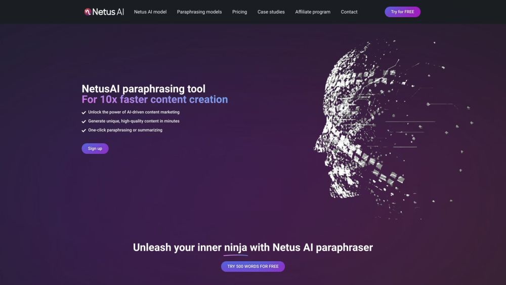 Netus Ai website screenshot