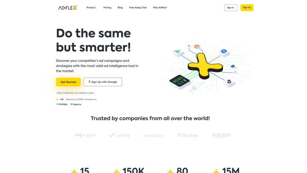 Adflex Ad Intelligence website screenshot