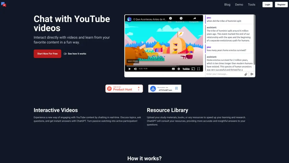 Chattube Ai website screenshot